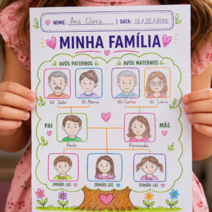 Combo Família: árvore genealógica + álbum da família para colorir