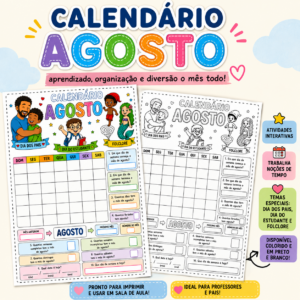 CALENDÁRIO AGOSTO