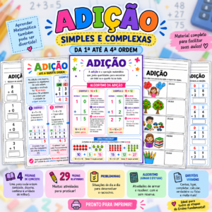 ADIÇÃO | SIMPLES E COMPLEXA 1ª à 4ª ordem